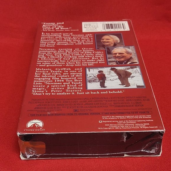Nobodys Fool VHS 1996 New Sealed Paul Newman - Picture 4 of 8